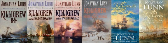 Killigrew R. N. &copy;2000 D Hall, Killigrew and the Golden Dragon &copy;2001 D Hall, Killigrew and the Incorrigibles &copy;2002 D Hall, Killigrew and the North-West Passage &copy;2003 D Hall, Killigrew's Run &copy;2004 D Hall, Killigrew and the Sea Devil &copy;2005 D Hall, images courtesy of Hodder Headline.