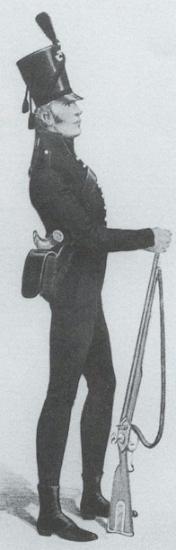 Rifleman of the 95th Regiment (Contemporary print). Image courtesy of the RGJ Association.